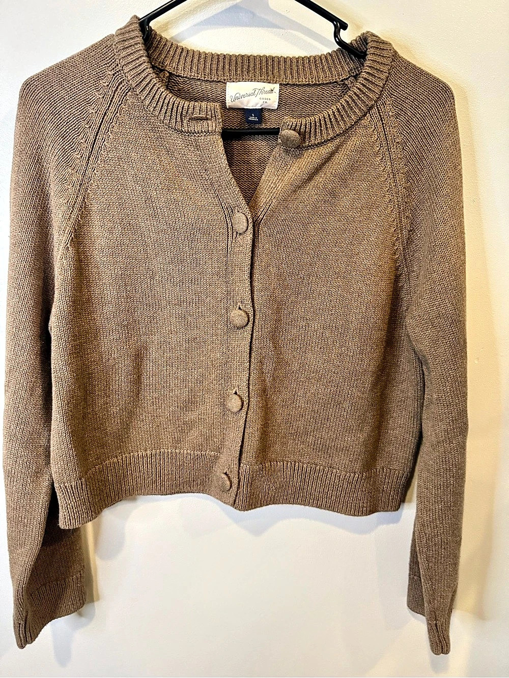 Universal Thread Iconic Cotton Cardigan Brown Small - Picture 2 of 6